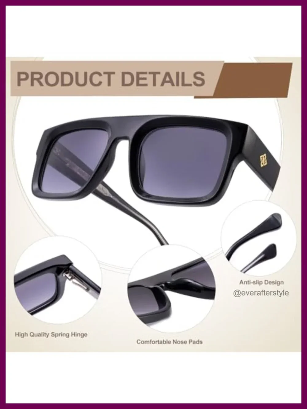 Oversized Reading Sunglasses TR90 Frame Spring Hinge UV400 Protection